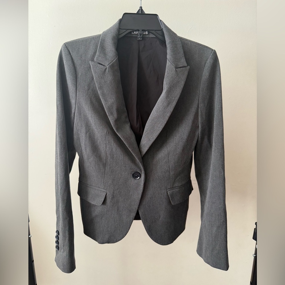 Express Women’s Contemporary Grey Lined Blazer